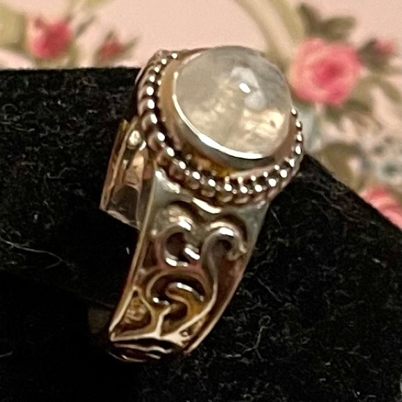 VINTAGE RETIRED SILPADA STERLING SILVER AND MOONSTONE RING SIZE 7 - Picture 6 of 11